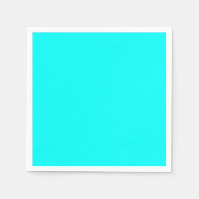 Servilleta De Papel Código hexagonal azul neón 00ffff (Anverso)