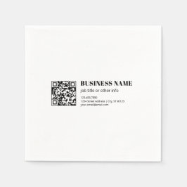Servilleta De Papel Código QR comercial y texto retro-moderno editable