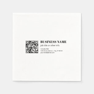 Servilleta De Papel Código QR comercial y texto retro-moderno editable