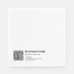 Servilleta De Papel Código QR comercial y texto retro-moderno editable