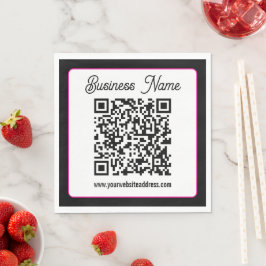 Servilleta De Papel Código QR con letra cursiva de guión