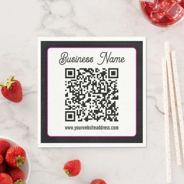 Servilleta De Papel Código QR con letra cursiva de guión (In situ)