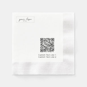 Servilleta De Papel Código QR de Logotipo de Negocio de Marca Simple P