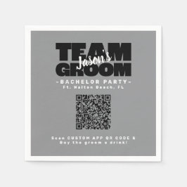 Servilleta De Papel Código QR Despedida de Soltero Comprar Bebida Equi