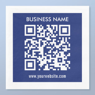 Servilleta De Papel Código QR editable (generado al instante) Azul M