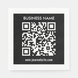 Servilleta De Papel Código QR editable (generado al instante) | Negro