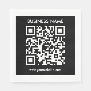 Servilleta De Papel Código QR editable (generado al instante)   Negro