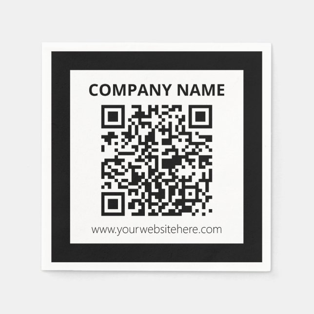 Servilleta De Papel Código QR editable y diseño personalizable simple (Anverso)