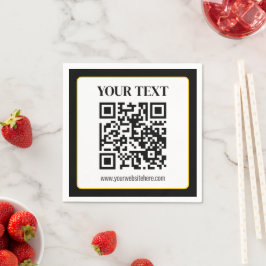 Servilleta De Papel Código QR empresarial con texto superior e inferio