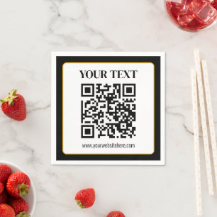 Servilleta De Papel Código QR empresarial con texto superior e inferio