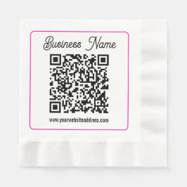 Servilleta De Papel Código QR escaneable con letra cursiva manuscrita
