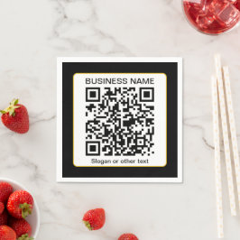 Servilleta De Papel Código QR escaneable editable + su nombre comercia