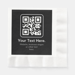 Servilleta De Papel Código QR escaneable moderno   Blanco, negro y gri