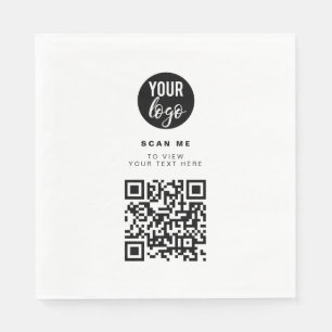 Servilleta De Papel Código QR Logotipo comercial Blanco Corporación Mi