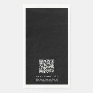 Servilleta De Papel Código QR personalizado negro simple para promoció