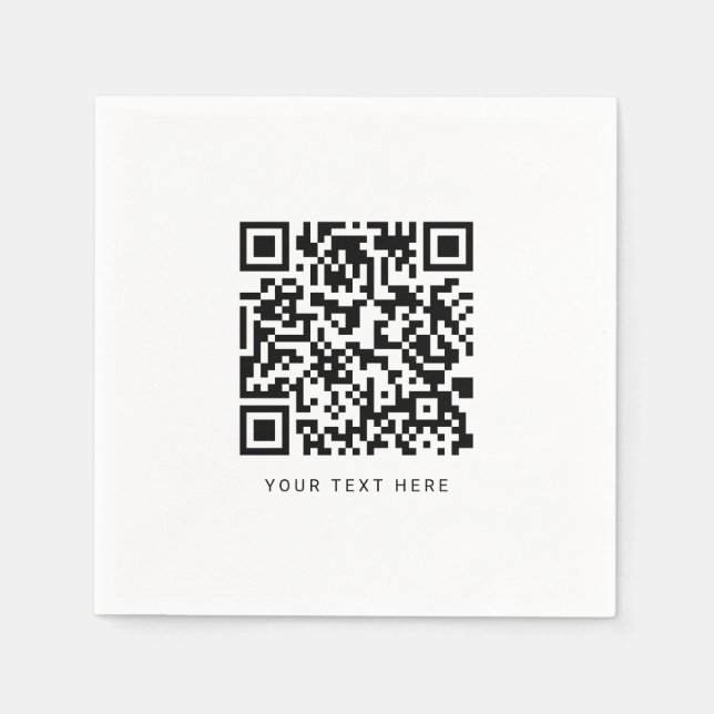 Servilleta De Papel Código Qr personalizado y texto (Anverso)