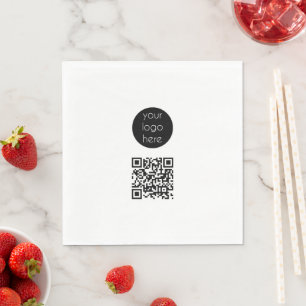 Servilleta De Papel Código QR promocional de la empresa con logotipo c