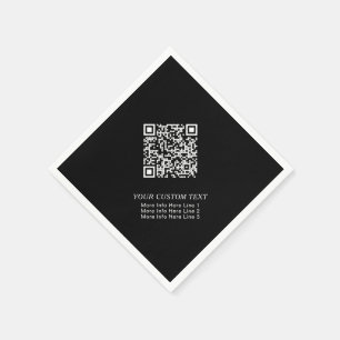 Servilleta De Papel Código QR Promocional Empresarial Simple en Blanco