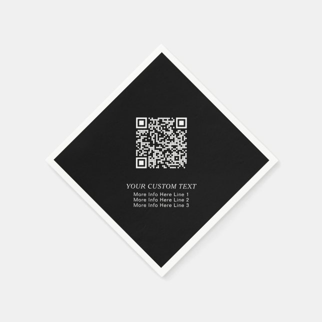 Servilleta De Papel Código QR Promocional Empresarial Simple en Blanco (Borde)