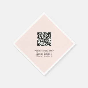 Servilleta De Papel Código QR Promocional Empresarial Simple Rosa Sonr