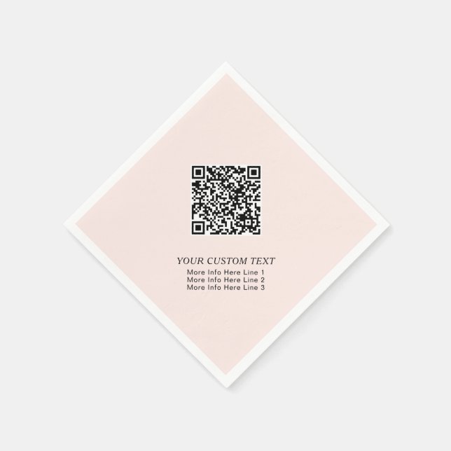 Servilleta De Papel Código QR Promocional Empresarial Simple Rosa Sonr (Borde)