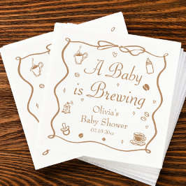 Servilleta De Papel Coffee A Baby is Brewing Baby Shower