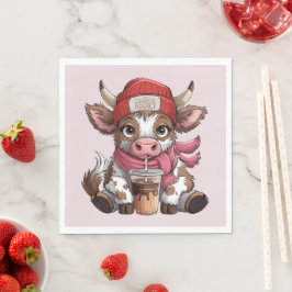 Servilleta De Papel Coffee Addict Cow