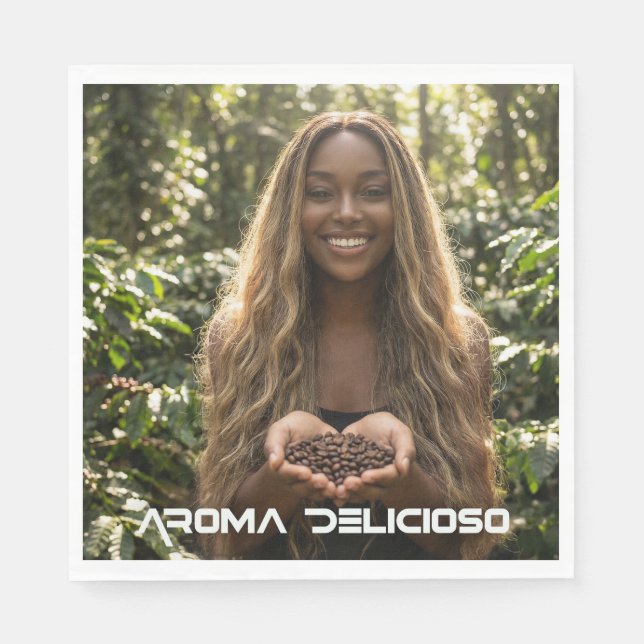 SERVILLETA DE PAPEL COFFEE - AROMA DELICIOSO (Anverso)