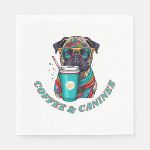 Servilleta De Papel Coffee & Canines Camiseta - Café Para Perros Amado