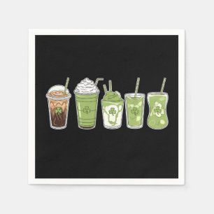 Servilleta De Papel Coffee Latte Green Cute Irish St Patrick's Day