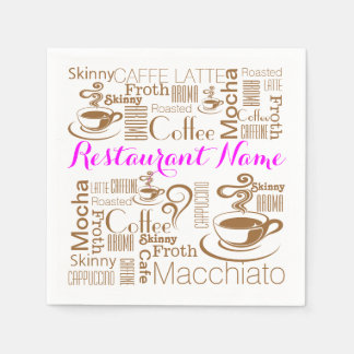 Servilleta De Papel Coffee PERSONALIZE el nombre de la cena