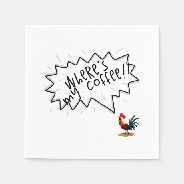 Servilleta De Papel Coffee Rooster (Anverso)