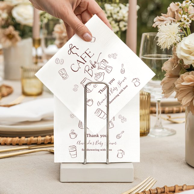 Servilleta De Papel Coffee Theme Beige Cafe Bebe Brewing Baby Shower (Subido por el creador)