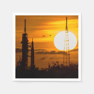 Servilleta De Papel Cohete lunar de Artemis al amanecer