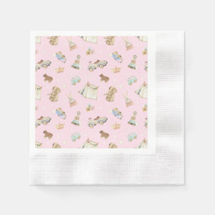 Servilleta De Papel Coin Cocktail de juguetes rosados Baby Shower Vint