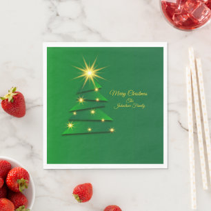 Servilleta De Papel Coincidir Set Green Tree Change Name Luncheon