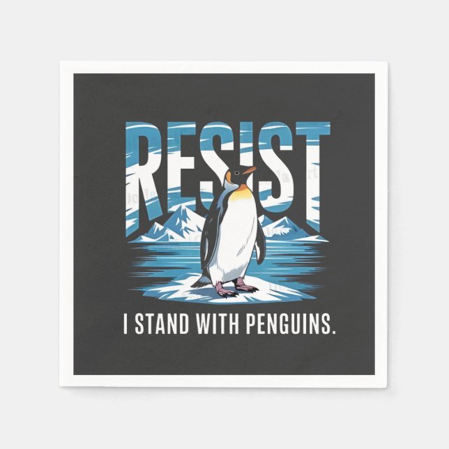 Servilleta De Papel Cojeada me paro con los pingüinos (Anverso)