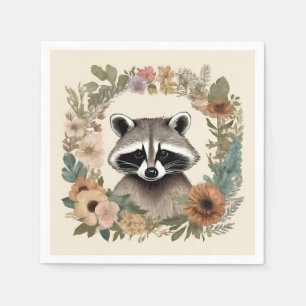 Servilleta De Papel Cojín decorativo de Cottagecore Raccoon