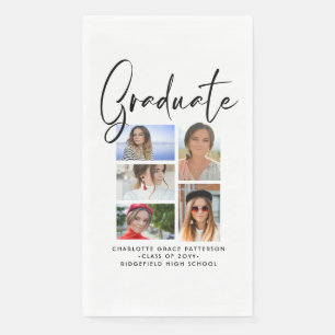 Servilleta De Papel Colaje de fiesta de graduación de 5 fotos con guió