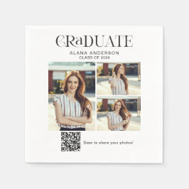 Servilleta De Papel Colaje de Fotos de Graduación Código QR Compartir