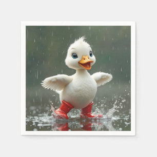 Servilleta De Papel Colapso blanco salpicando en un charco de lluvia