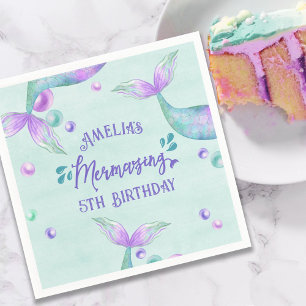 Servilleta De Papel Colas de sirena Cumpleaños Mermazing de cualquier 