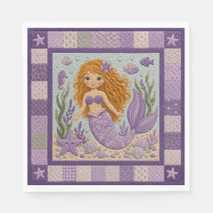 Servilleta De Papel Colcha Bonita Sirena Morada