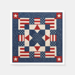 Servilleta De Papel Colcha Patriótica Americana Estrellada