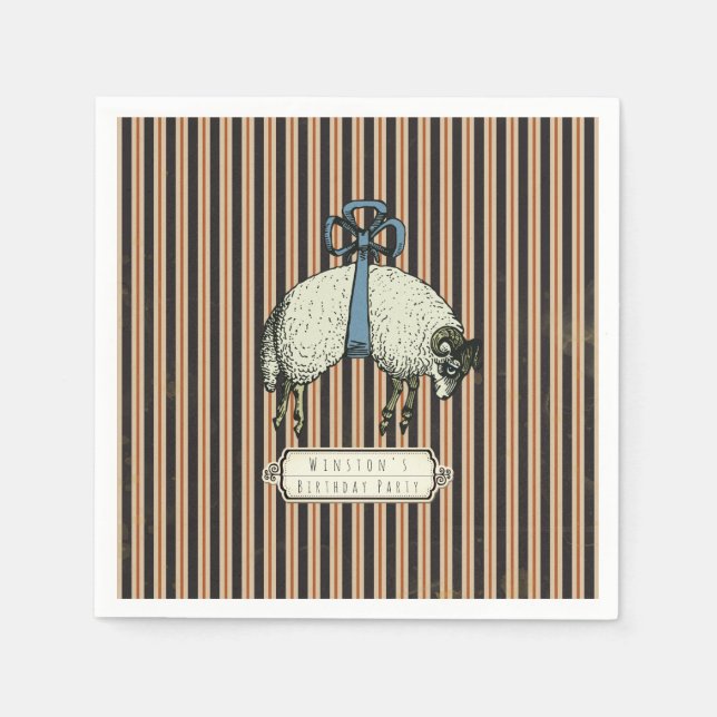 Servilleta De Papel Colección bonito Bow Sheep™ - (Anverso)