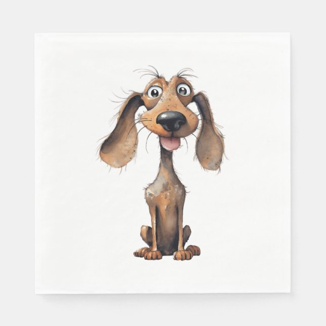 Servilleta De Papel Colección de arte de raza de perro de dibujos anim (Anverso)