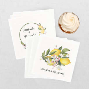 Servilleta De Papel Colección de Boda de Cítricos de Limón Mediterráne