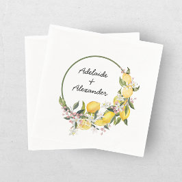 Servilleta De Papel Colección de Boda de Limón Mediterráneo