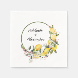 Servilleta De Papel Colección de Boda de Limón Mediterráneo