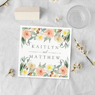 Servilleta De Papel Colección de Bodas de primaverales de flores